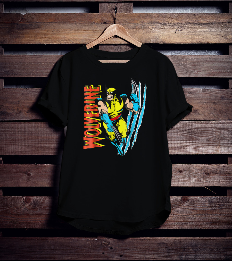 Wolverine X Men Vintage Claw Slice Marvel T-Shirt