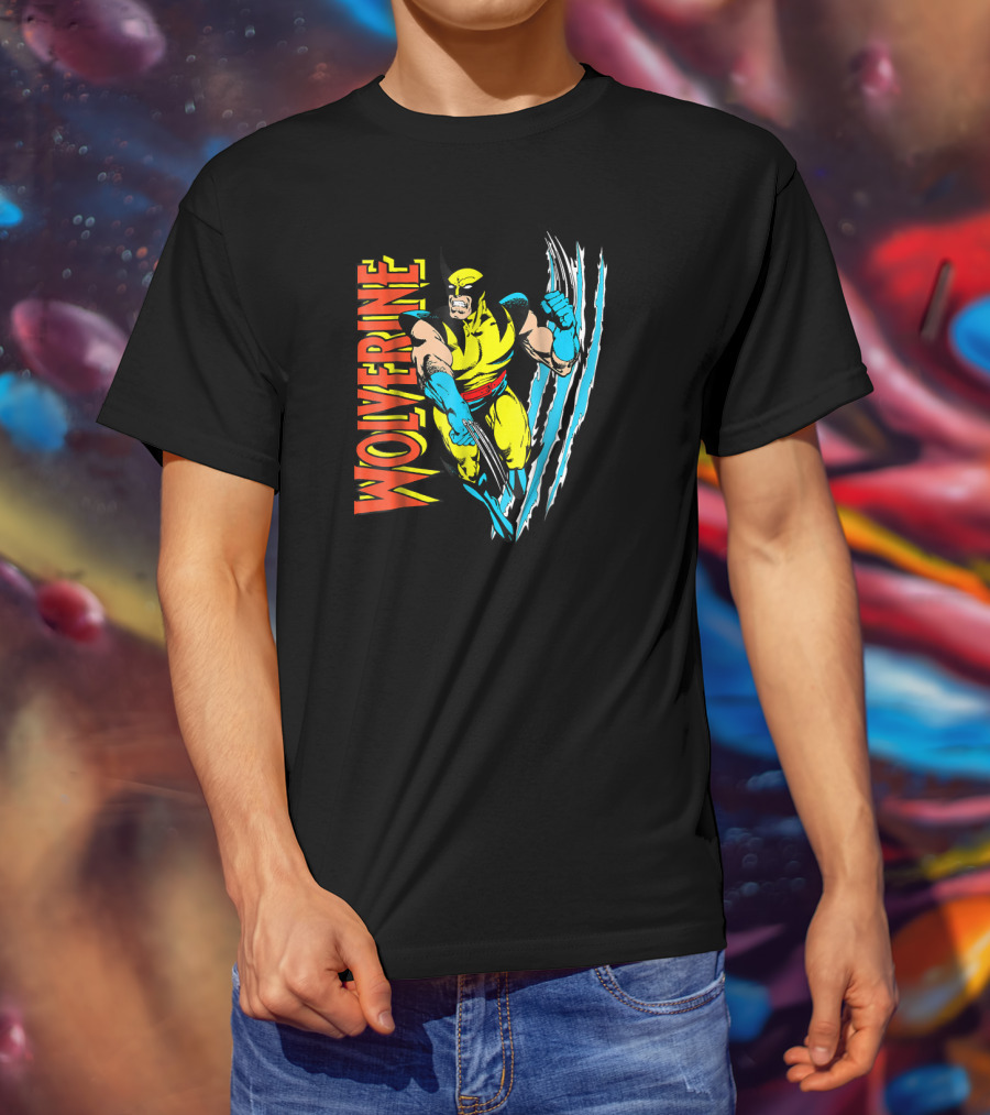 Wolverine X Men Vintage Claw Slice Marvel T-Shirt