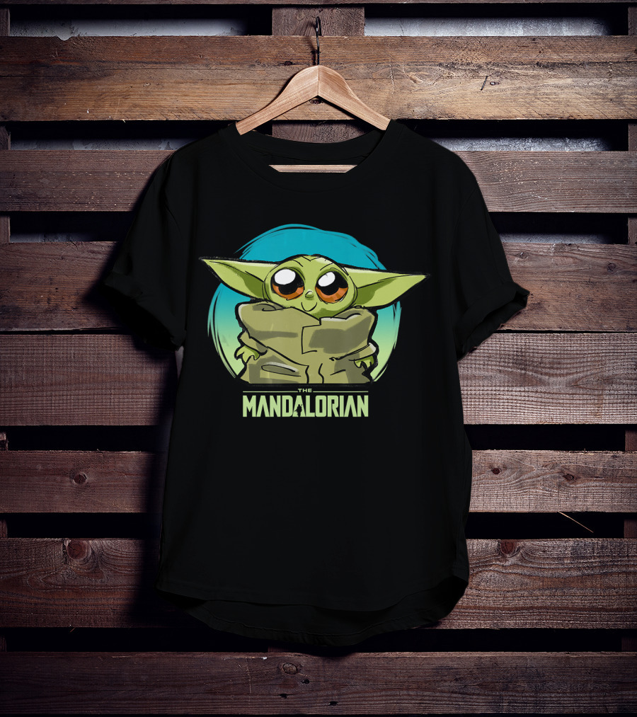 Star Wars The Mandalorian The Child Cute Blue Hue Baby Yoda Grogu T-Shirt