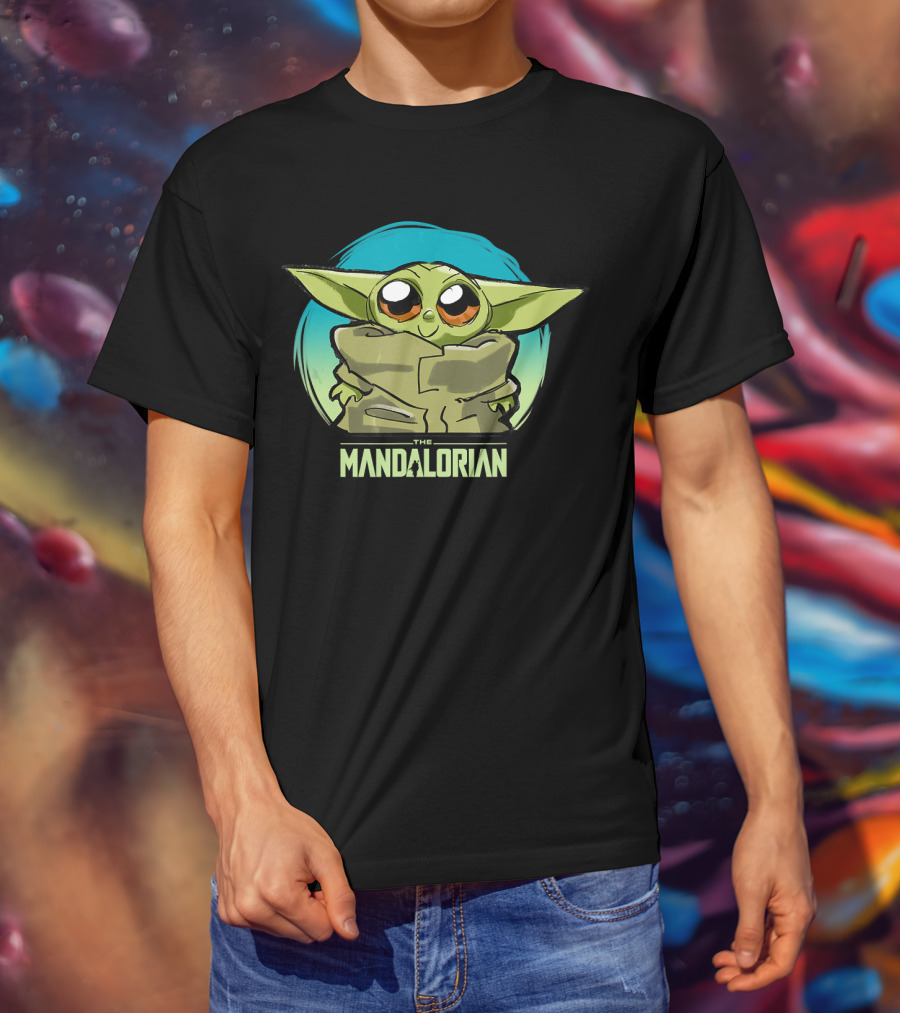 Star Wars The Mandalorian The Child Cute Blue Hue Baby Yoda Grogu T-Shirt