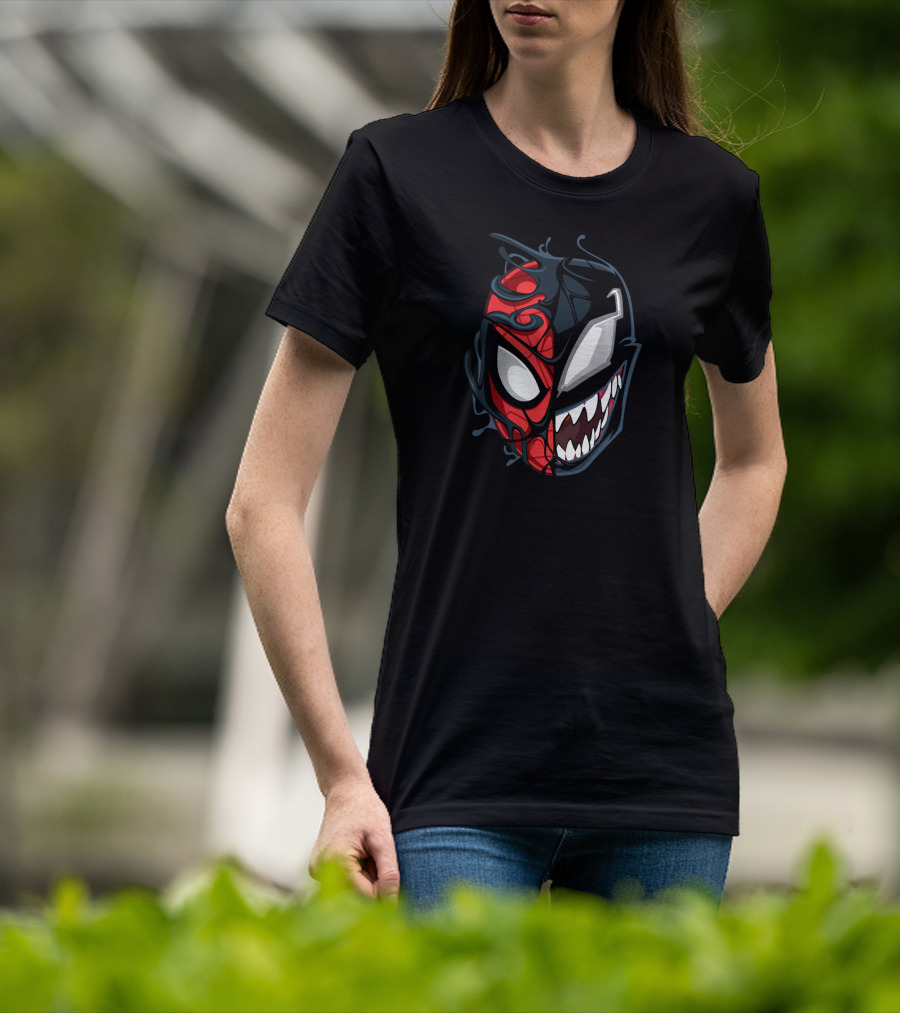 Marvel Spider Man Venom Split Face Symbiote T-Shirt