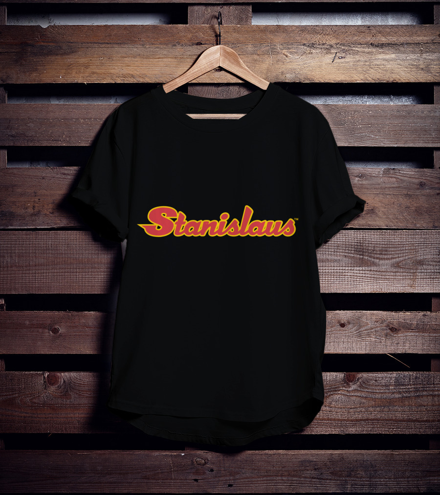 NCAA Cal State University Stanislaus Red And Yellow T-Shirt