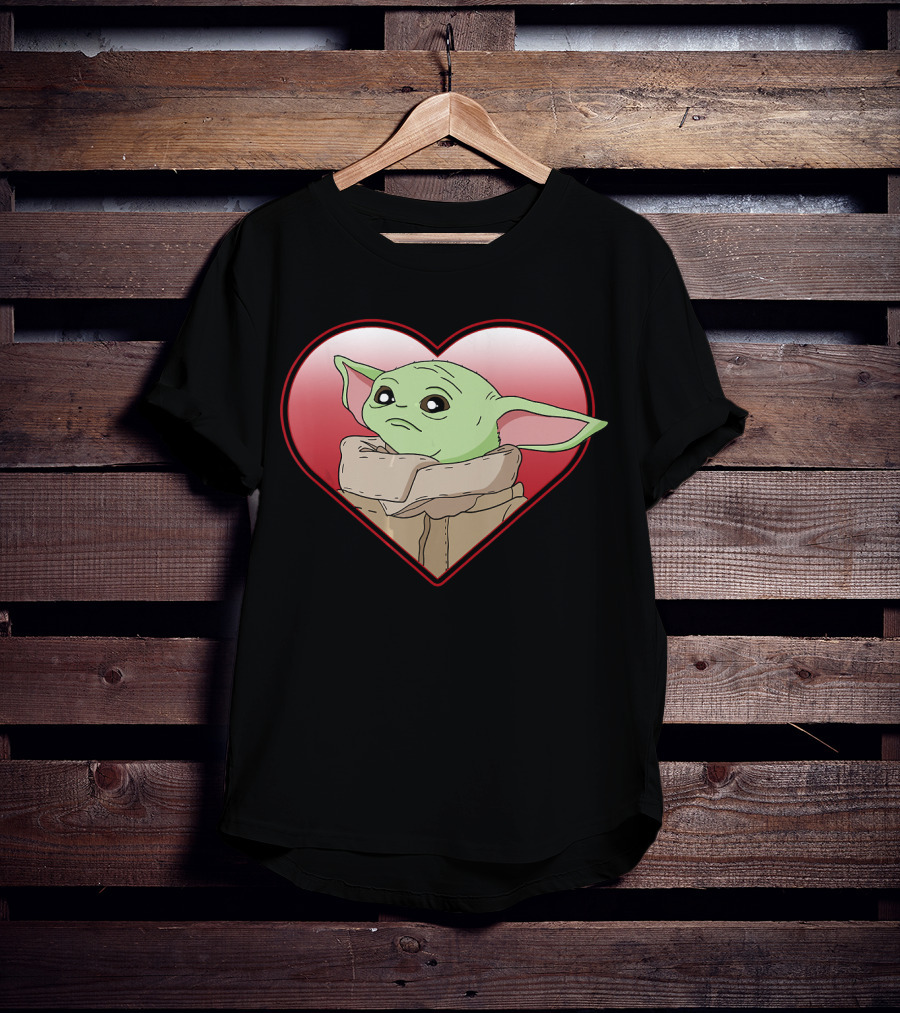 Star Wars The Mandalorian The Child Valentine Heart Grogu T-Shirt