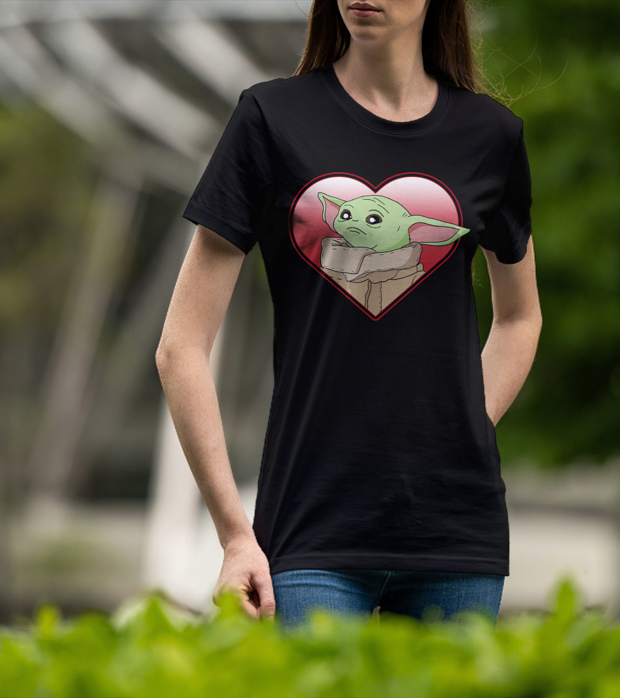 Star Wars The Mandalorian The Child Valentine Heart Grogu T-Shirt