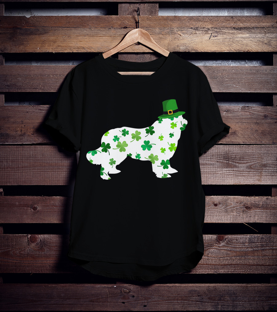Dog Dad Dog Mom Patrick's Day Shamrock Newfoundland T-Shirt