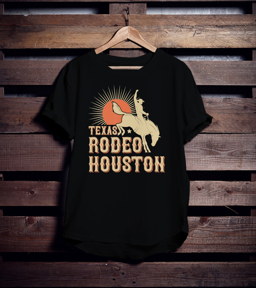 Texas Rodeo Houston Western Cowboy Sunburst Rider T-Shirt