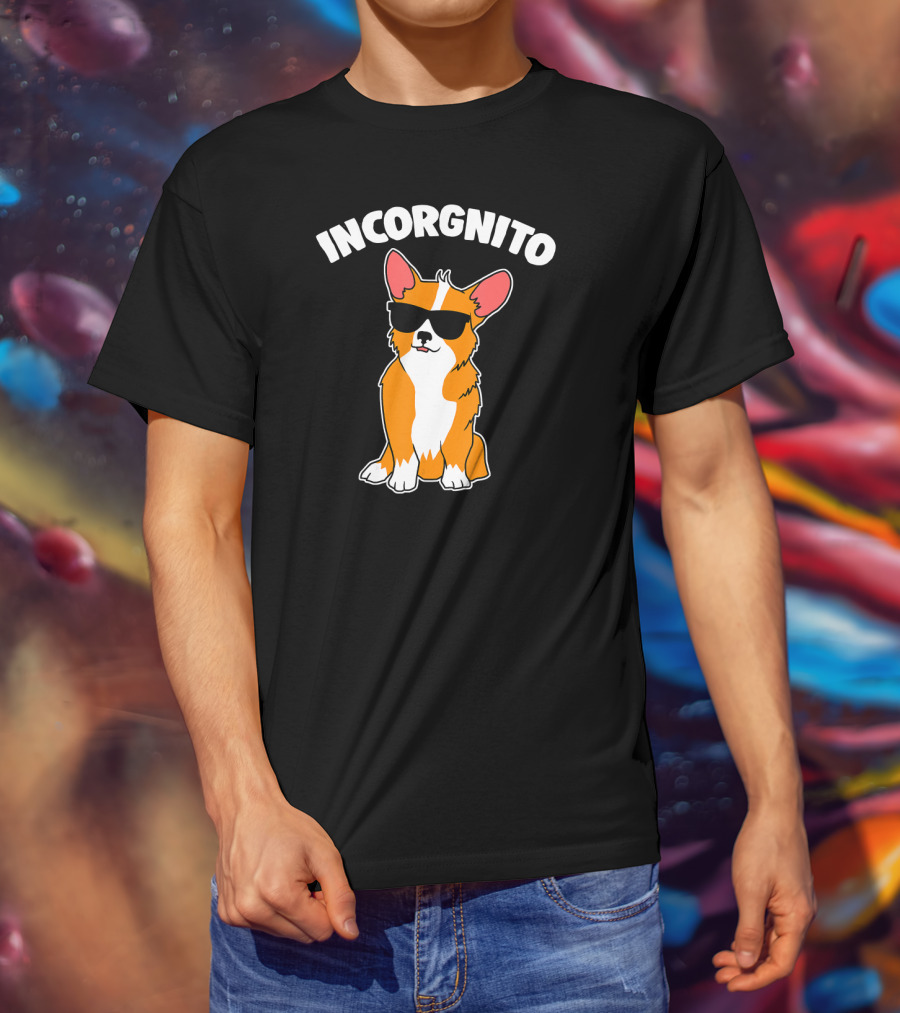 Incorgnito Funny Corgi Sunglasses Pup T-Shirt