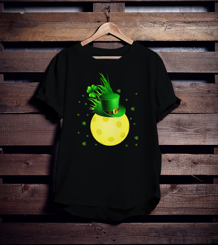 Leprechaun Pickleball Shamrock Hat Ball T-Shirt