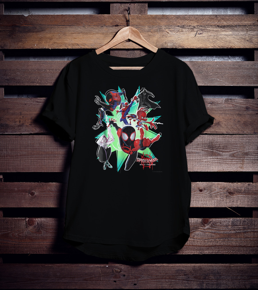 Marvel Spider-Man Into The Spider-Verse Action Group T-Shirt