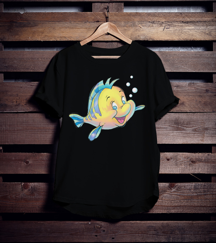 Disney The Little Mermaid Flounder And Bubbles T-Shirt