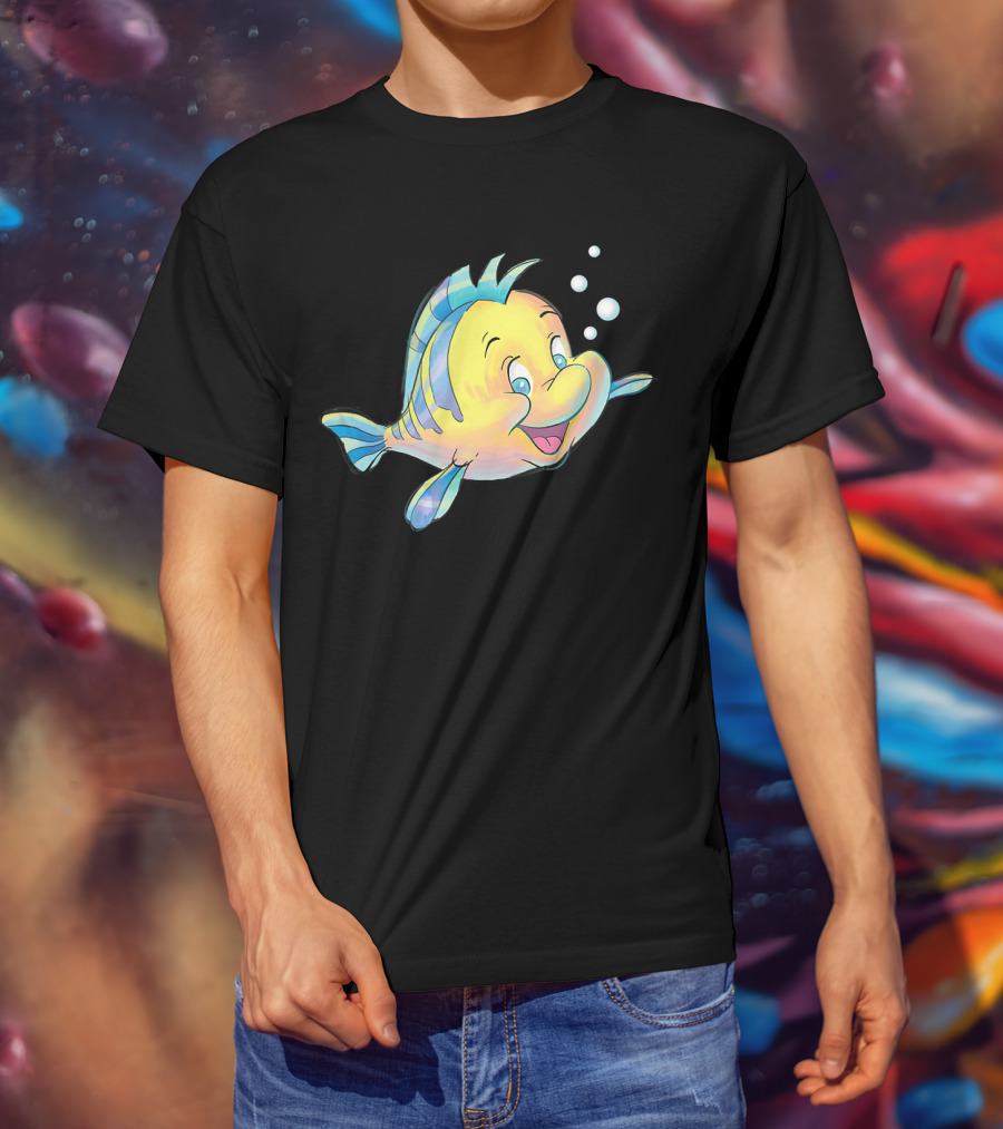 Disney The Little Mermaid Flounder And Bubbles T-Shirt
