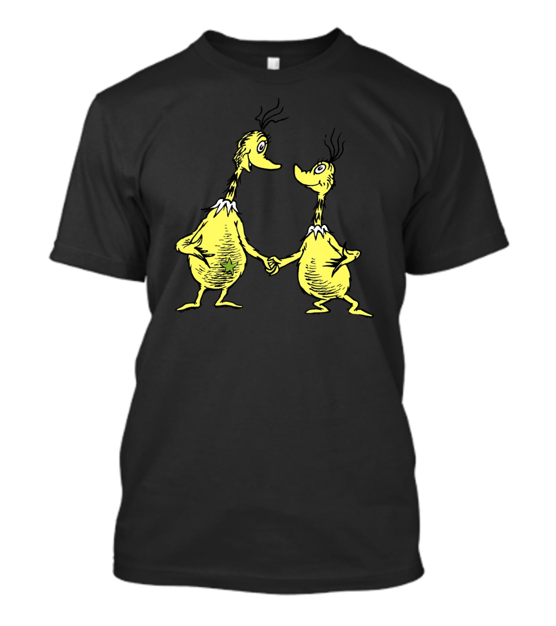 Dr. Seuss Little Sneetches Shaking Hands Iconic Yellow Characters T-Shirt