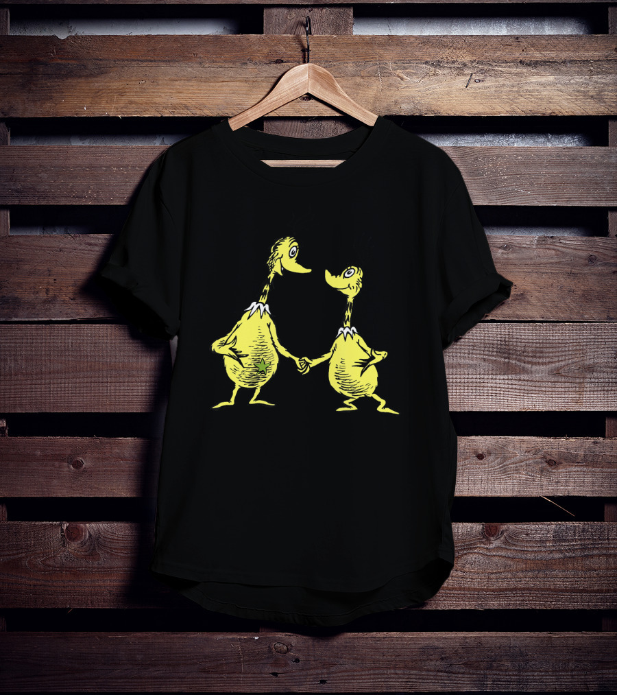 Dr. Seuss Little Sneetches Shaking Hands Iconic Yellow Characters T-Shirt
