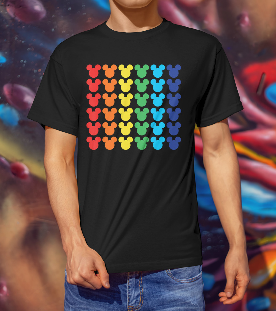 Disney Mickey Mouse Colorful Rainbow T-Shirt
