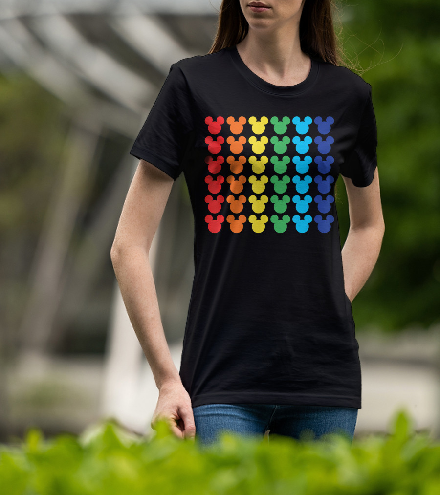 Disney Mickey Mouse Colorful Rainbow T-Shirt