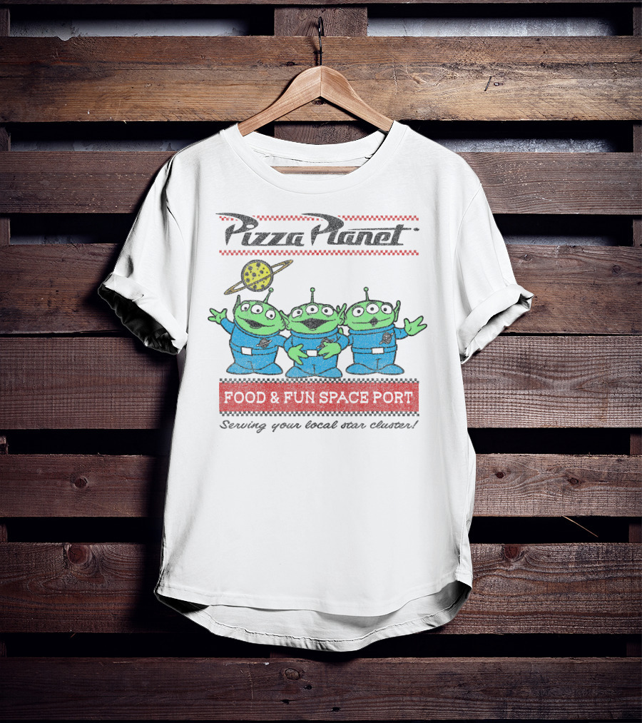 Pizza Planet Aliens Toy Story Food And Fun Space Port Disney Pixar T-Shirt