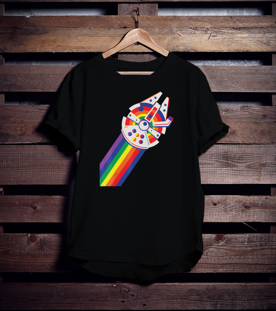 Star Wars Millennium Falcon Rainbow Pride T-Shirt