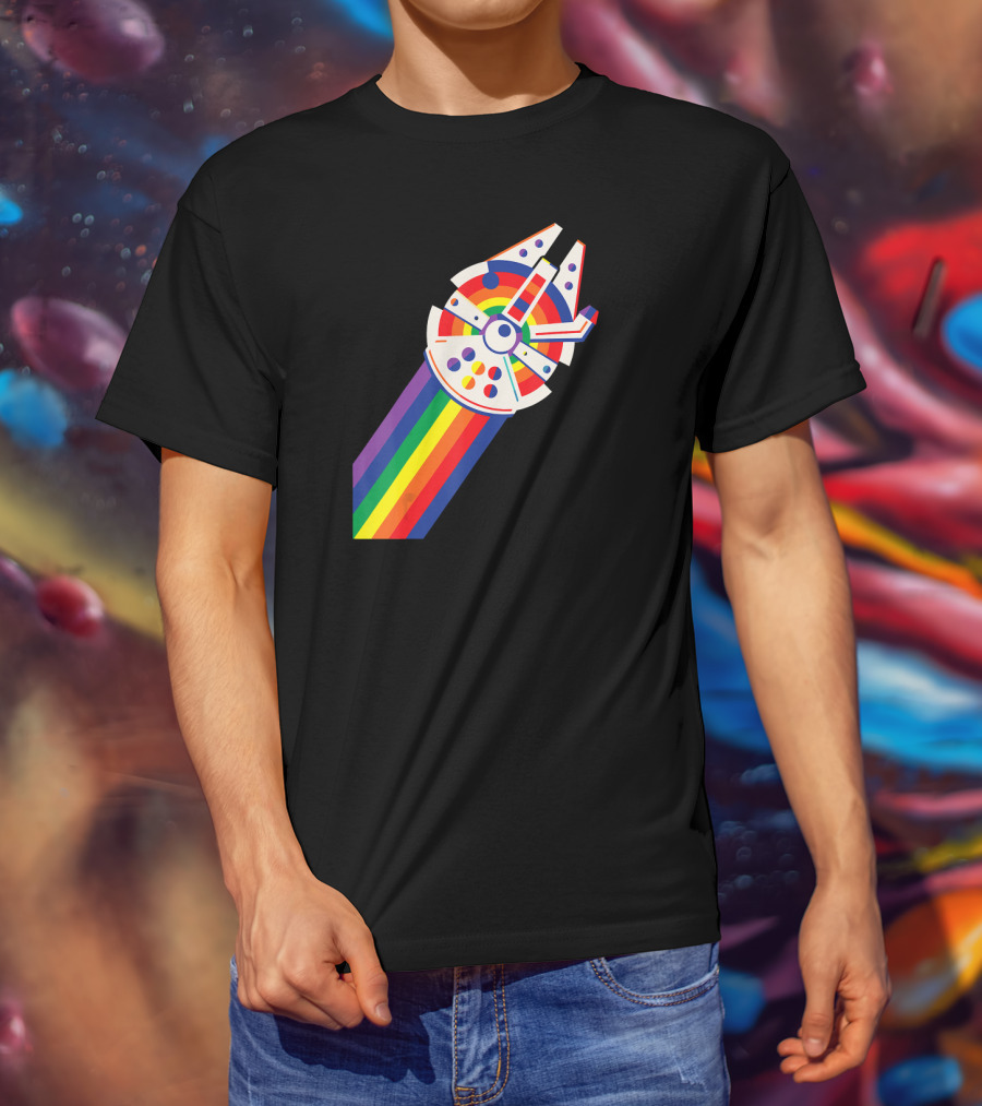 Star Wars Millennium Falcon Rainbow Pride T-Shirt