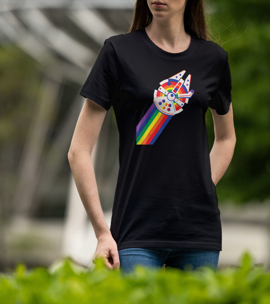 Star Wars Millennium Falcon Rainbow Pride T-Shirt