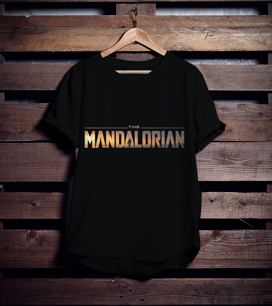The Mandalorian Star Wars Series Iconic Text Sunset T-Shirt