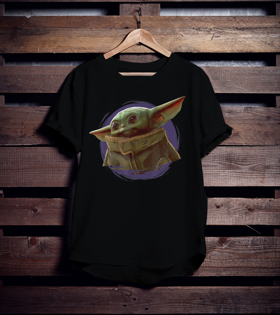 Star Wars The Mandalorian The Child Grogu Purple Smoke Circle T-Shirt