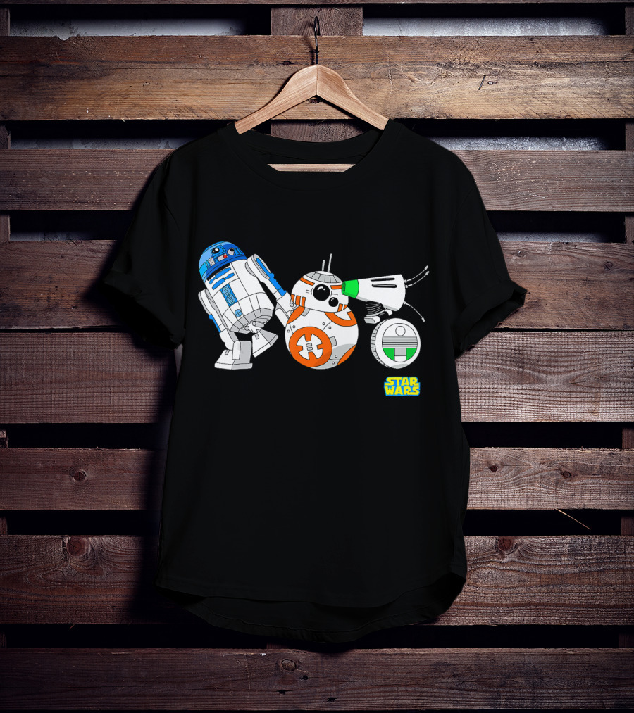 Star Wars The Rise Of Skywalker Droid Cartoon Lineup R2-D2 BB-8 D-O T-Shirt