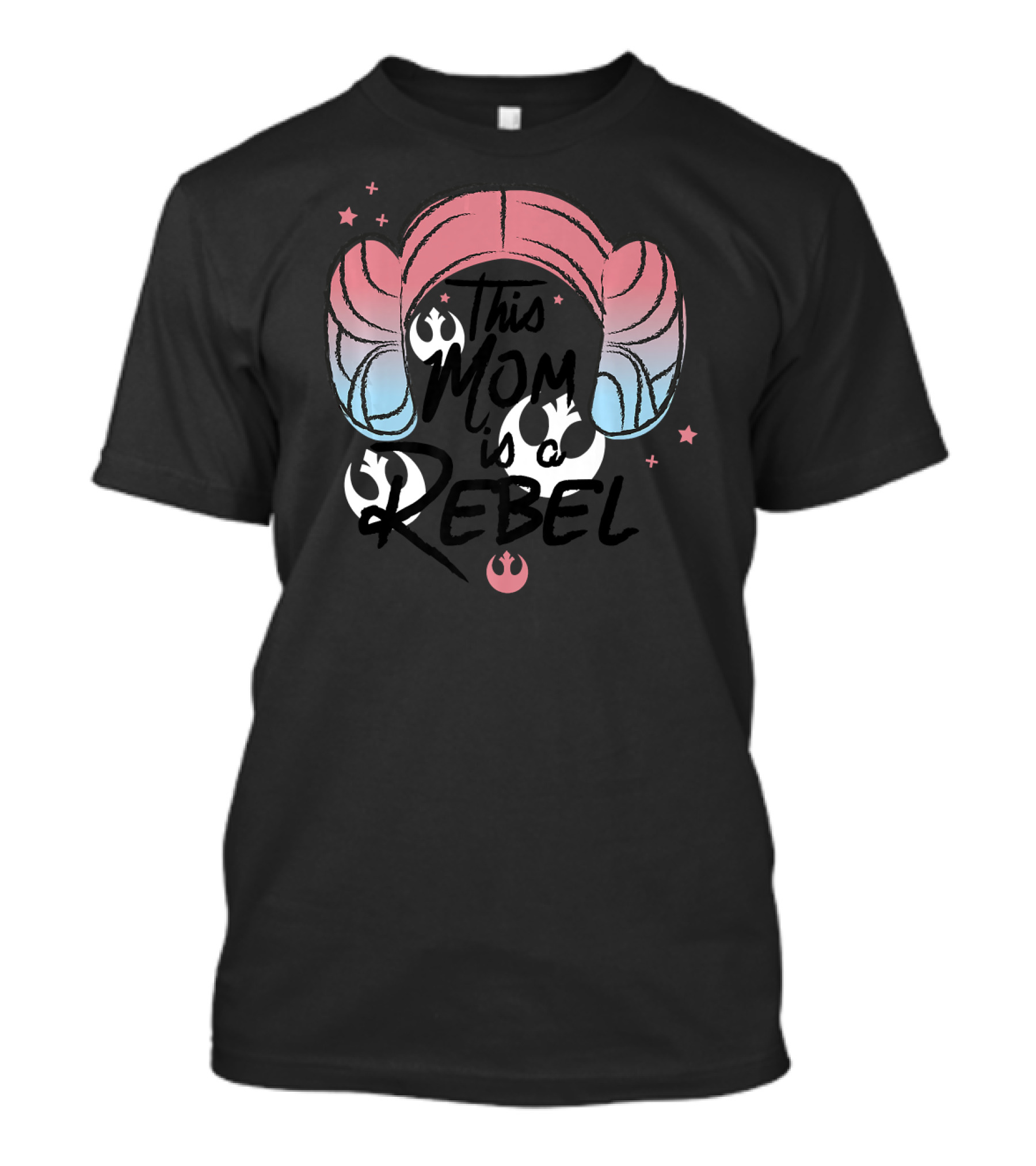 Star Wars This Mom Is A Rebel Princess Leia Hair Icons T-Shirt