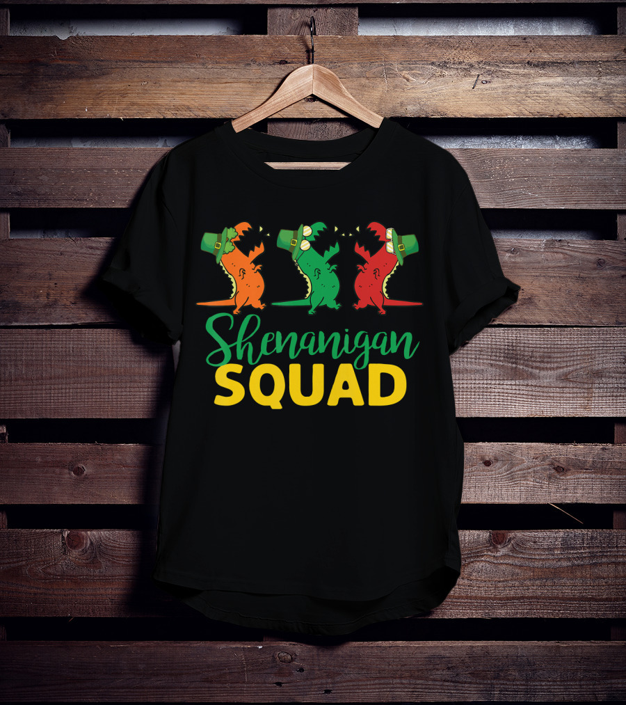 Shenanigan Squad T-Rex Dinosaur St Patrick's Day T-Shirt