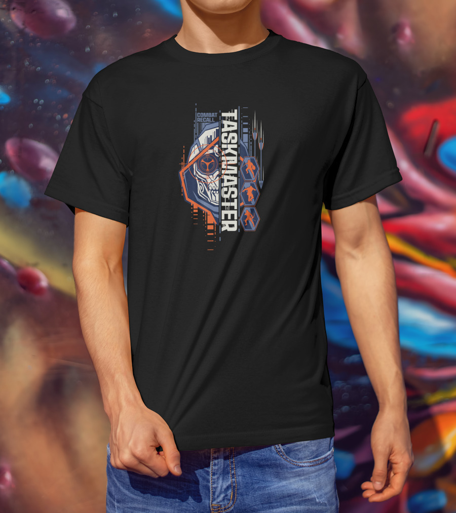 Marvel Black Widow Taskmaster Mask Combat Recall Iconic Symbols T-Shirt