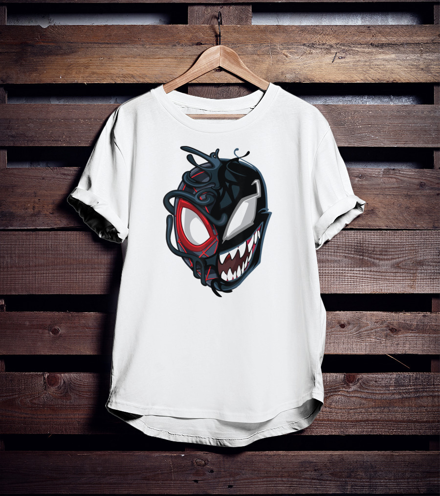 Marvel Maximum Venom Spider-Man Miles Morales Half Venom Face T-Shirt