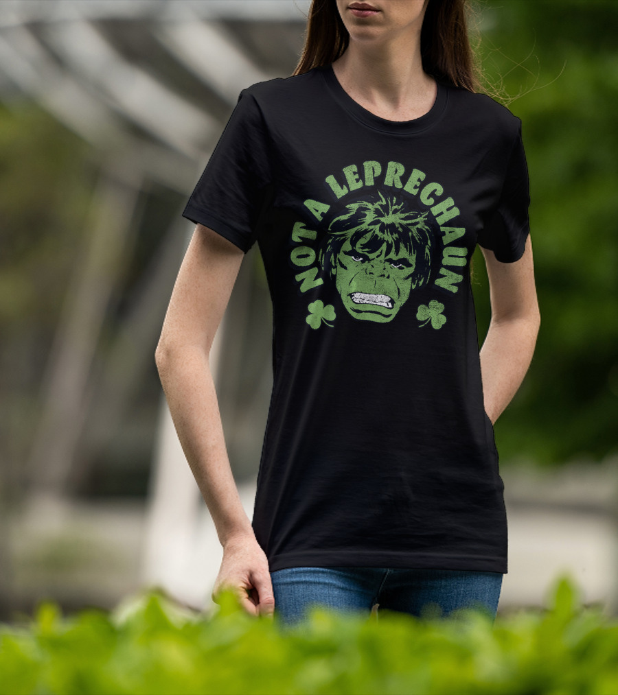 Marvel Hulk St. Patrick's Day Not A Leprechaun With Shamrocks T-Shirt