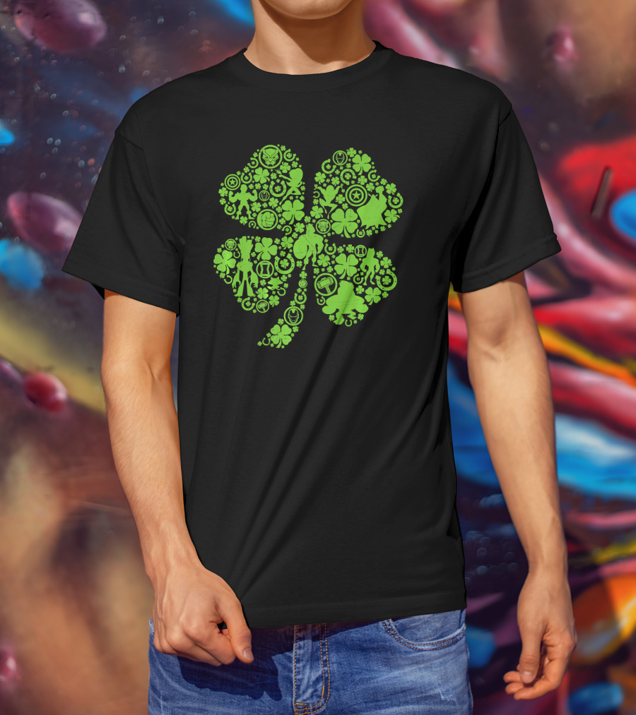 Marvel Super Heroes Green Shamrock Cosmic Apparel Icons T-Shirt