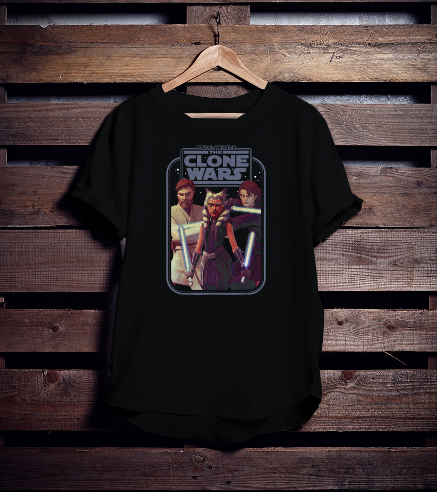 Star Wars The Clone Wars Jedi Heroes Group With Lightsabers T-Shirt