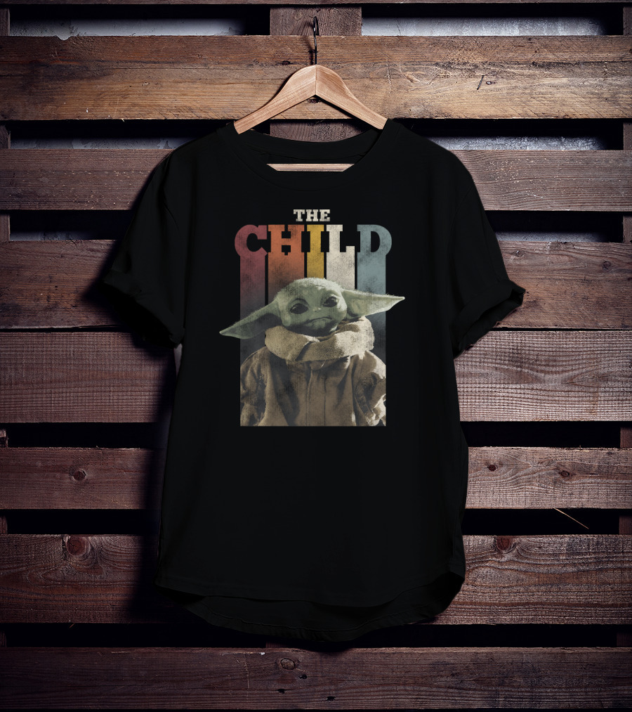 Star Wars The Mandalorian The Child Colorful Letters Iconic Yoda-Inspired Baby Grogu Image T-Shirt
