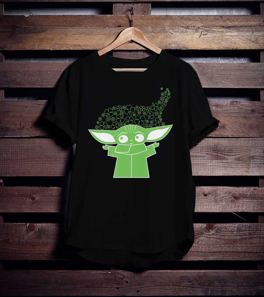 Star Wars The Mandalorian The Child Grogu Clover Charm T-Shirt