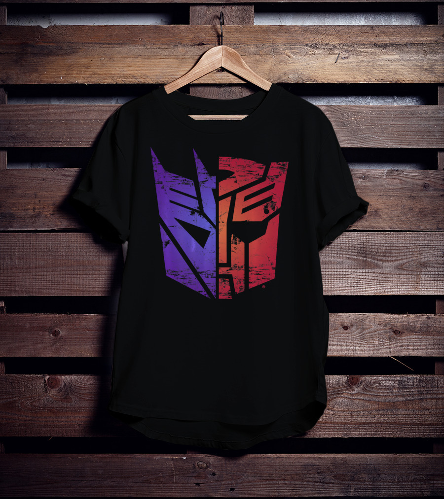 Transformers Decepticon Autobot Split Purple Red T-Shirt