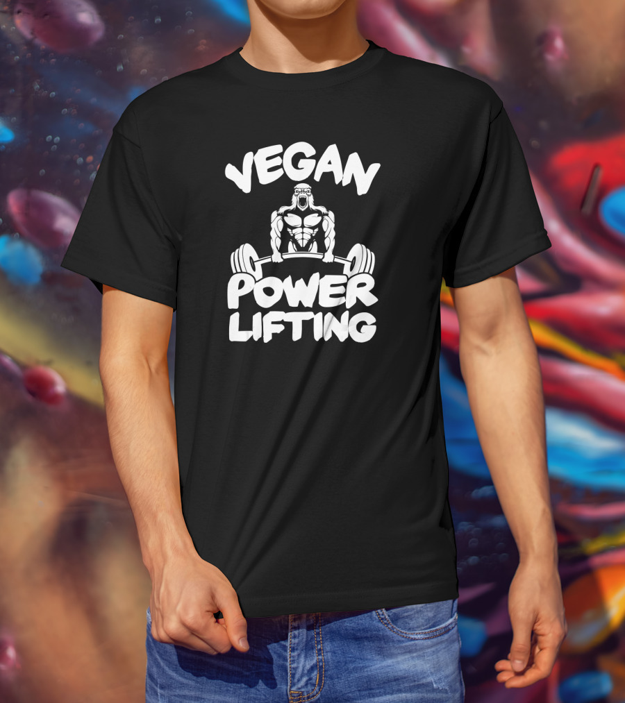 Vegan Power Lifting Gym Motivation Bodybuilder Plant T-Shirt