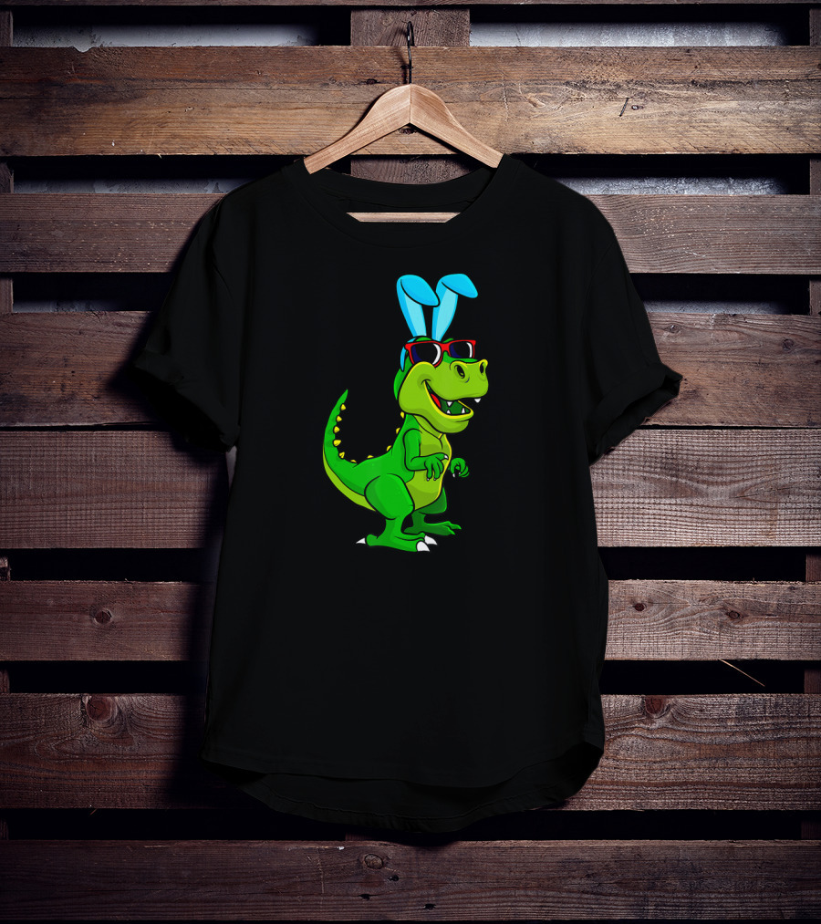 T Rex With Easter Bunny Ears And Sunglasses Dinosaur Lover T-Shirt