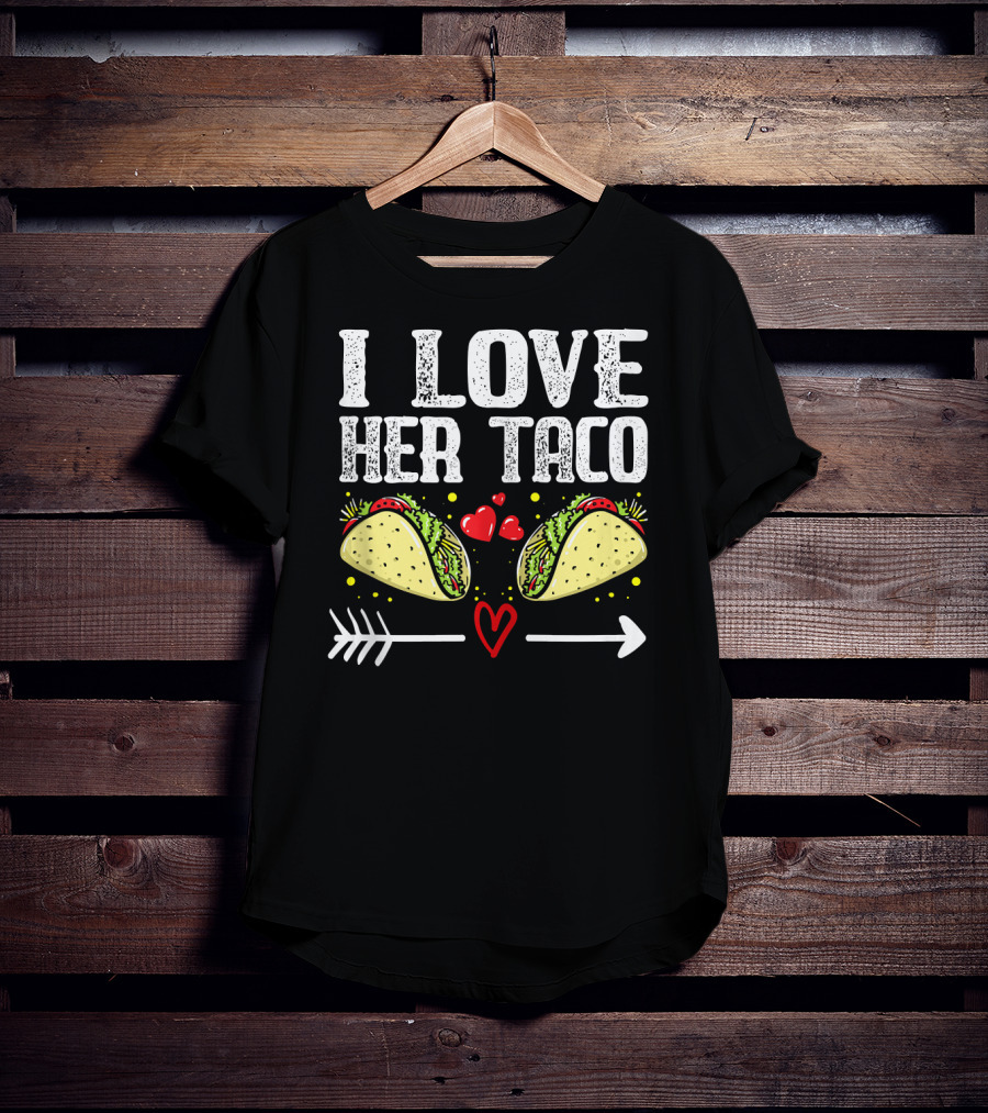 Mens Mexican Couple Cinco De Mayo I Love Her Taco T-Shirt