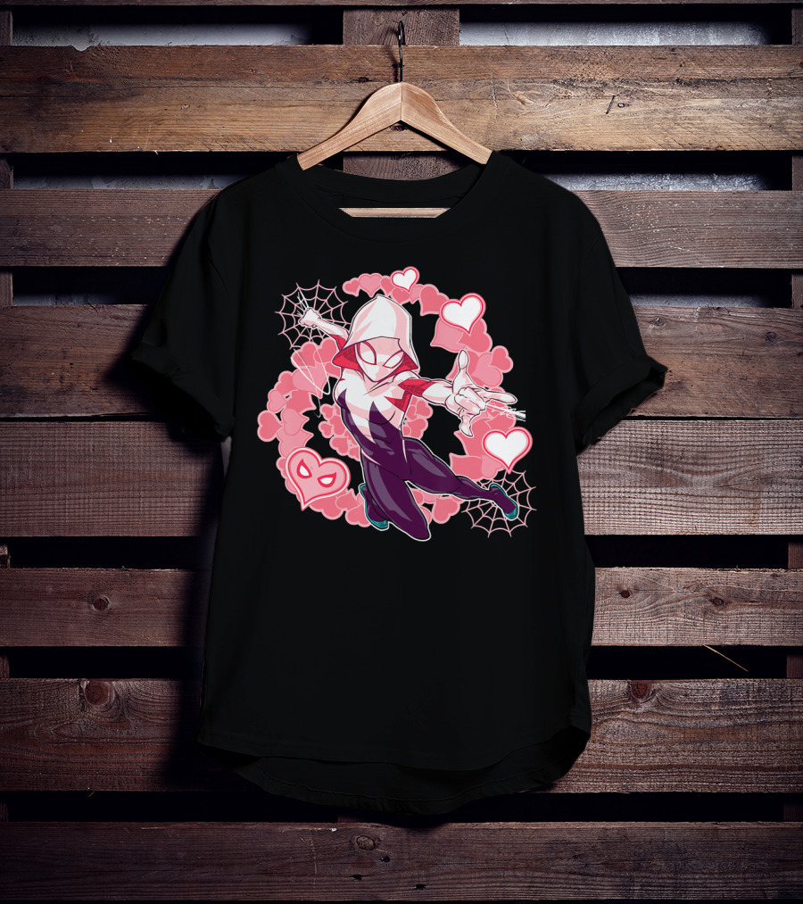 Spider Gwen Hearts Into The Spider-Verse Marvel T-Shirt