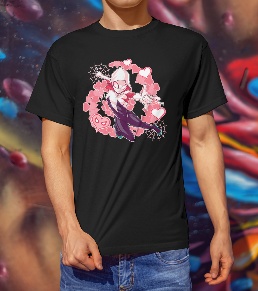 Spider Gwen Hearts Into The Spider-Verse Marvel T-Shirt