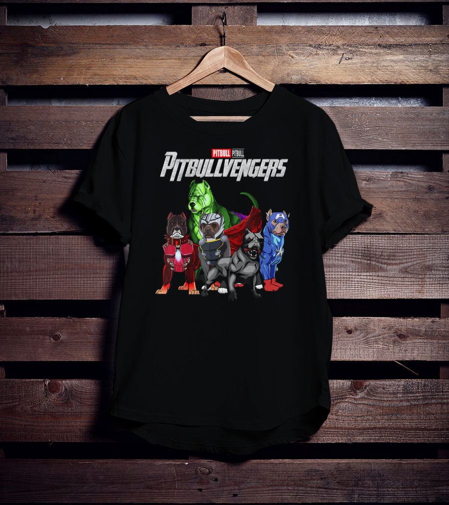 Pitbullvengers Funny Dog Pitbull Superhero T-Shirt