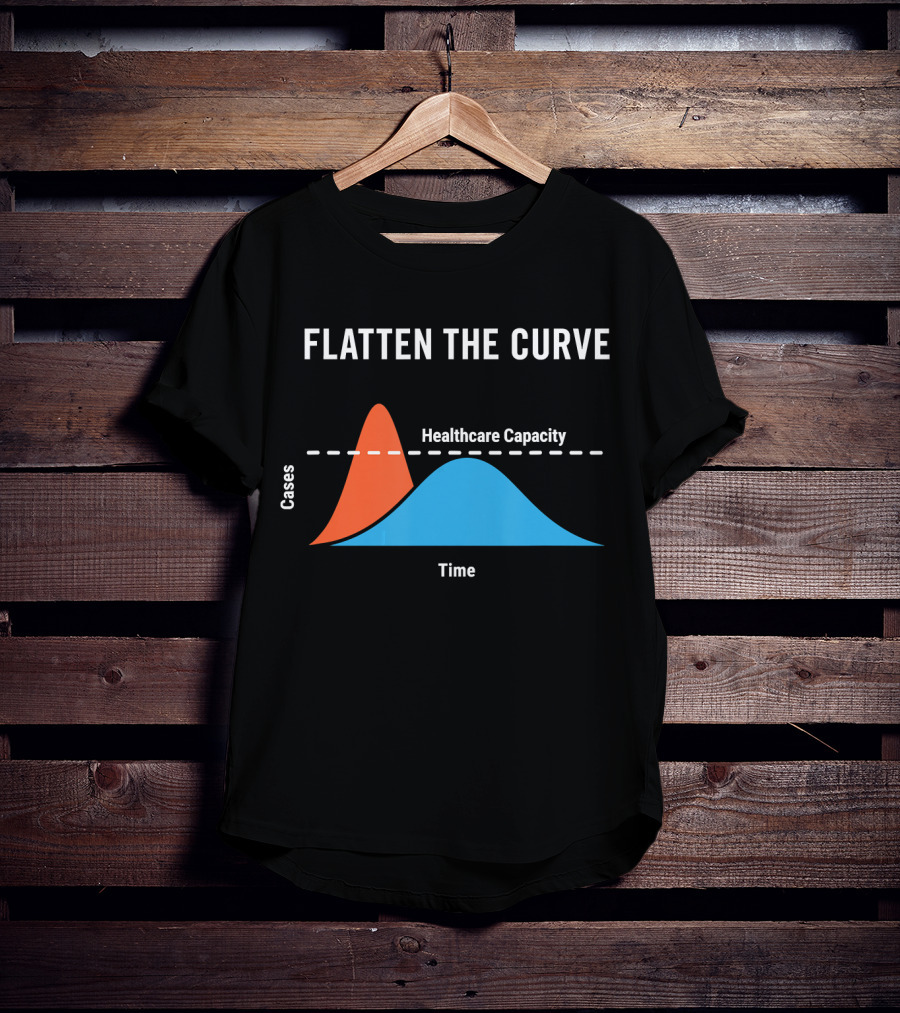Flatten The Curve Cases Healthcare Capacity Time T-Shirt