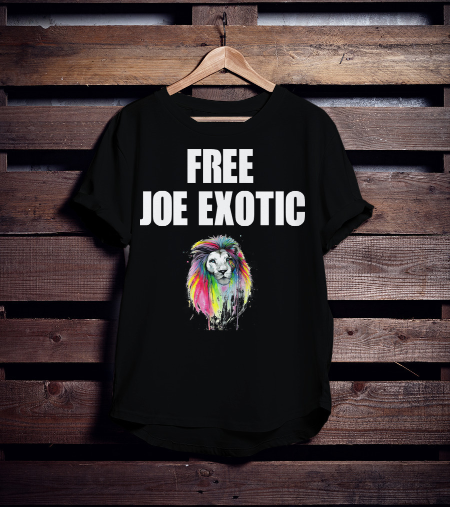 FREE JOE EXOTIC Colorful Lion Head T-Shirt