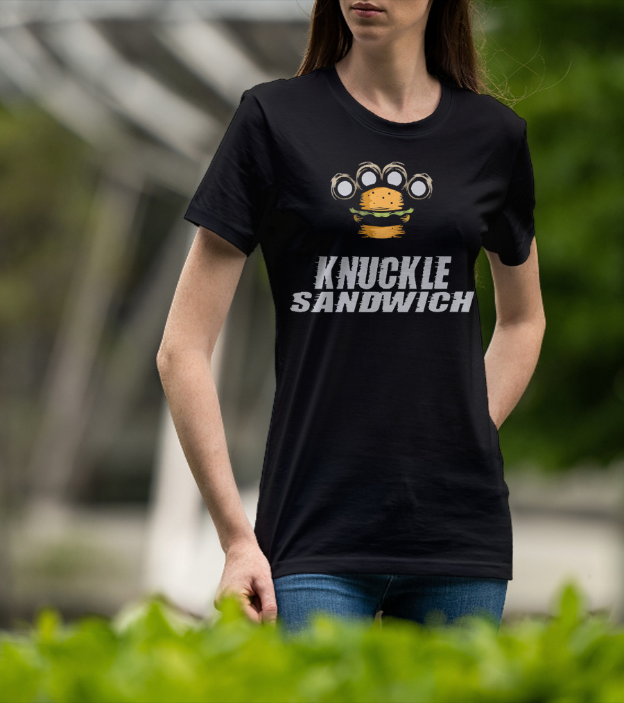 Knuckle Sandwich Burger Brass Knuckles T-Shirt