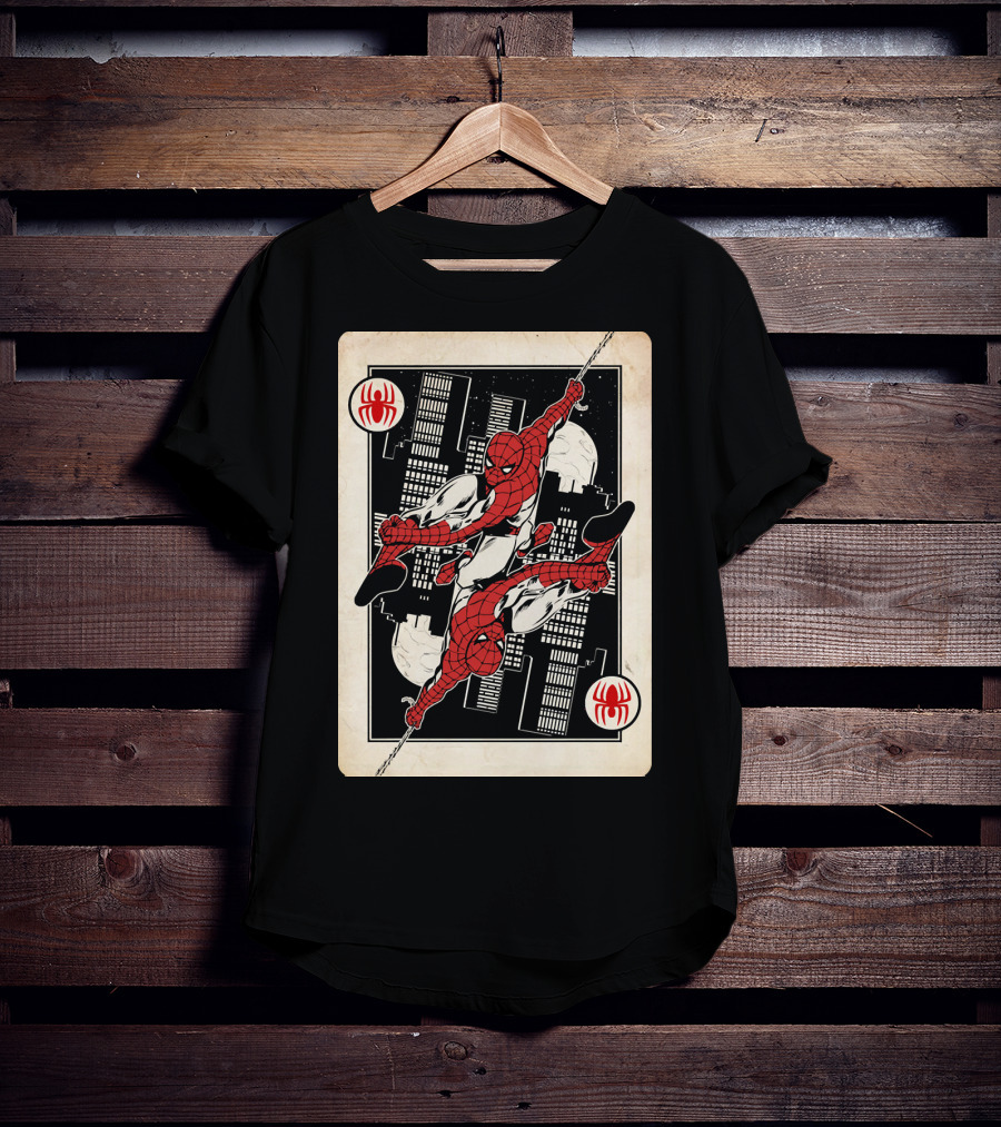 Marvel Spider-Man Ace Of Spades Card T-Shirt
