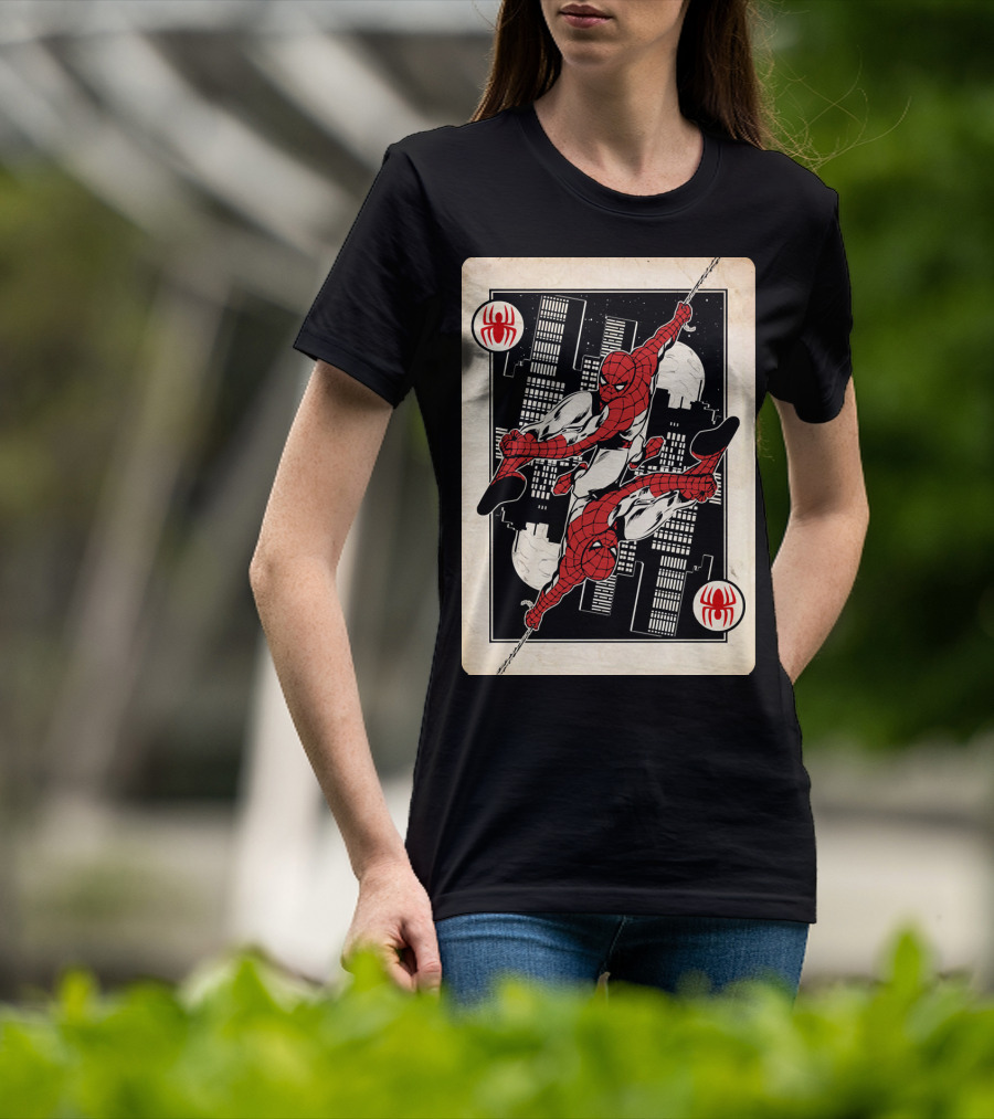 Marvel Spider-Man Ace Of Spades Card T-Shirt
