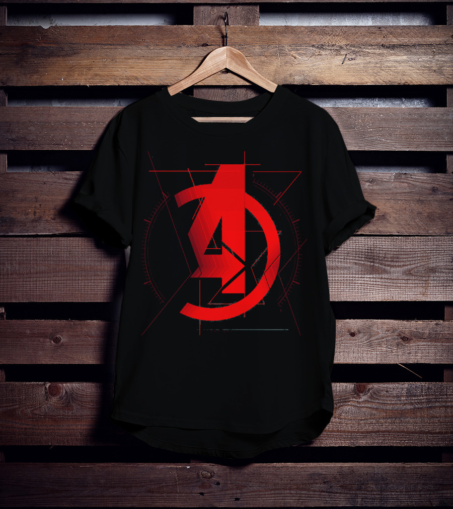 Marvel Avengers Red A And Black Widow Icon T-Shirt