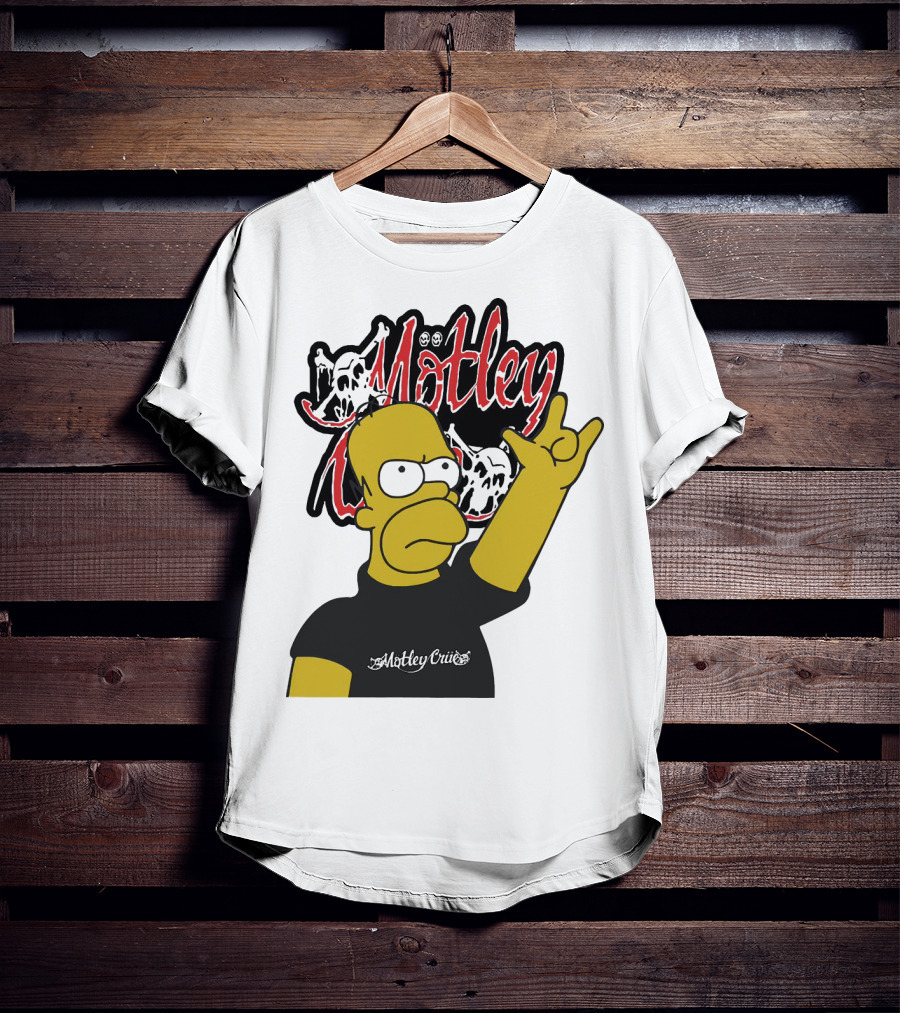Homer Simpson Motley Crue Rock Salute T-Shirt