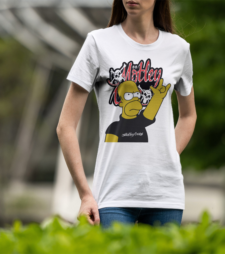 Homer Simpson Motley Crue Rock Salute T-Shirt